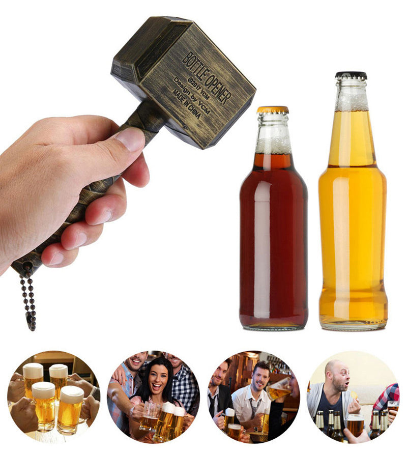 Thor Hammer Bottle Opener, Antique Metal Beer Cap Opener
