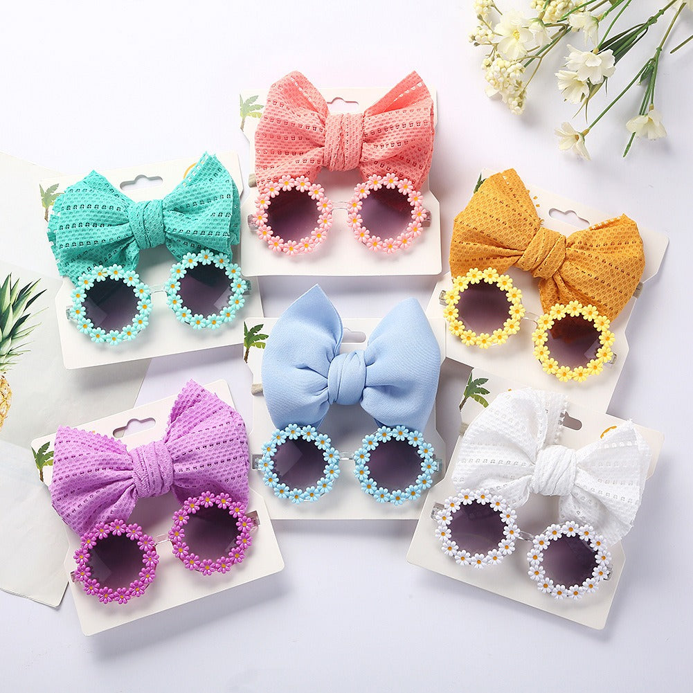 Girls' Sunglasses & Bow Headband Set | Sun-Ready Style