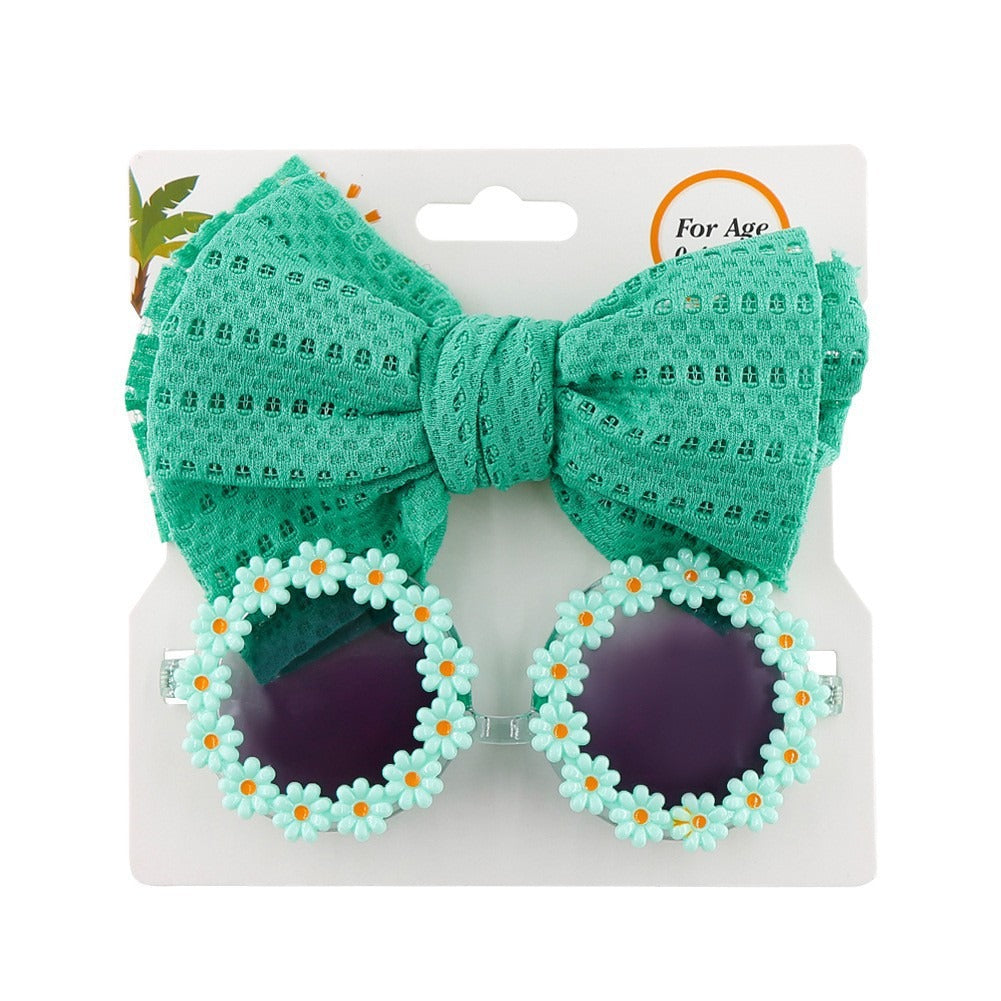 Girls' Sunglasses & Bow Headband Set | Sun-Ready Style