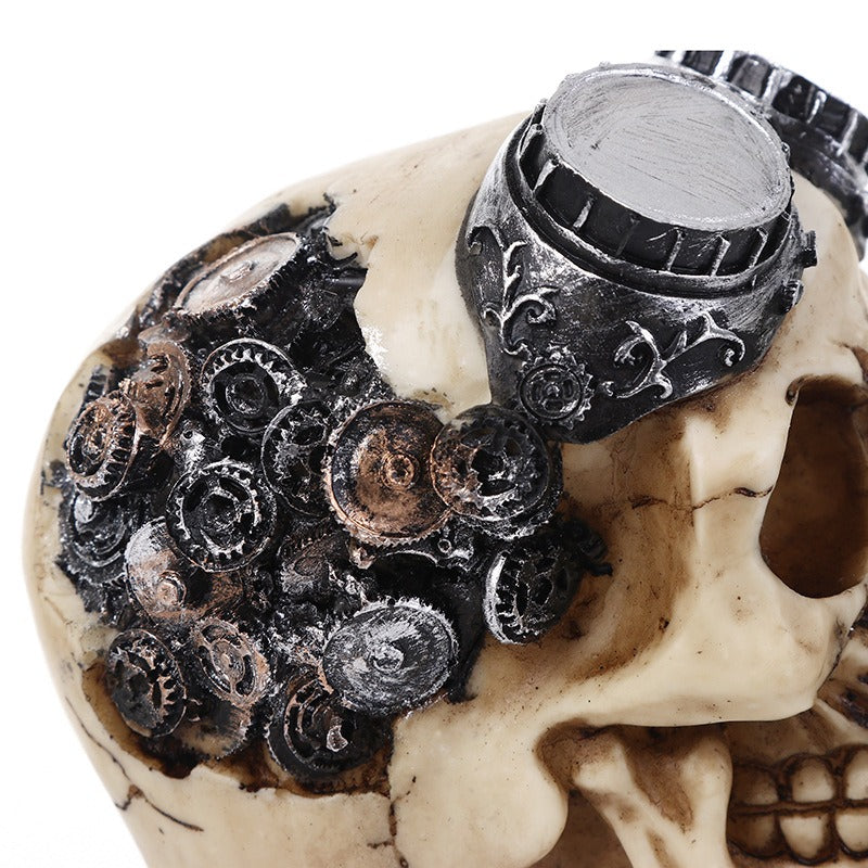 Steampunk Skull Ornament – Gothic Industrial Decor