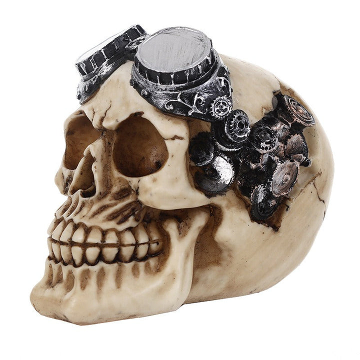 Steampunk Skull Ornament – Gothic Industrial Decor