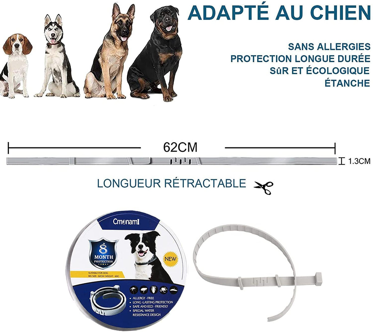 Flea And Tick Collar For Dogs & Cats, 8-Month Protection