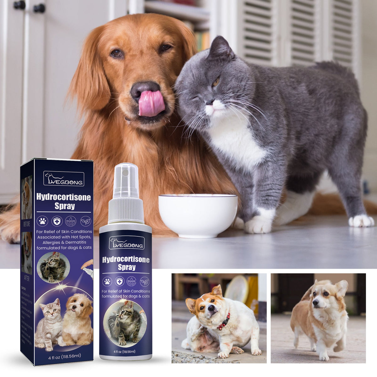 Pet Hydrocortisone Spray for Itch & Hot Spot Relief
