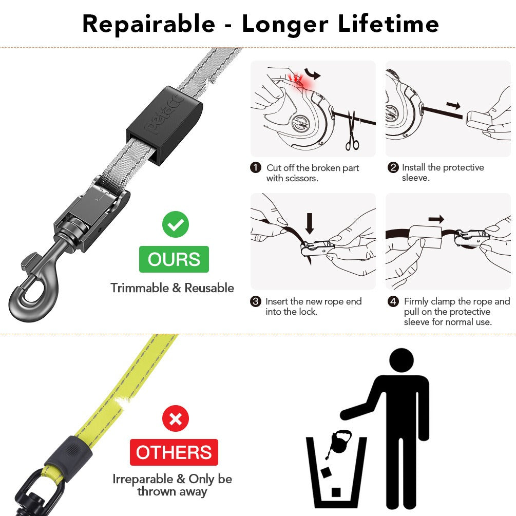 4m Retractable Dog Leash with Tangle-Free Control