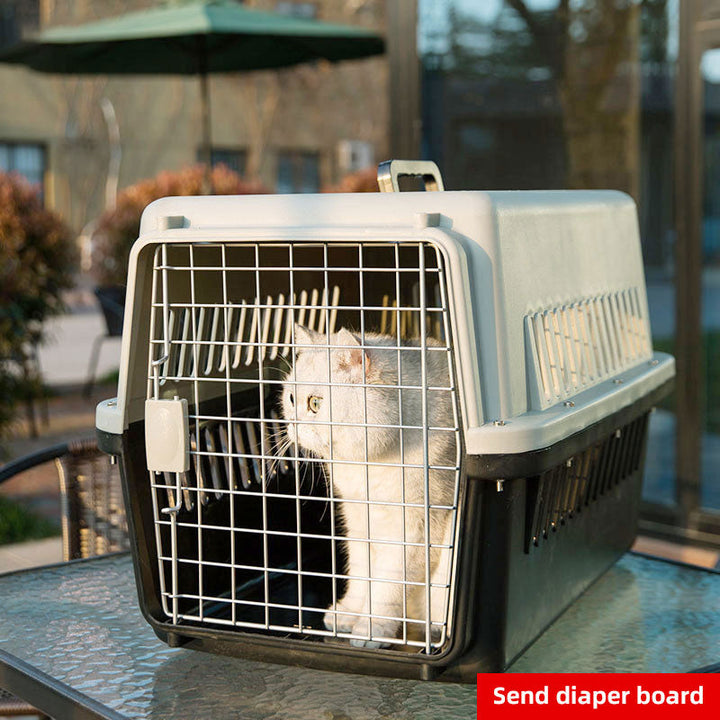 Large Dog & Cat Carrier, Secure Ventilated Car Travel
