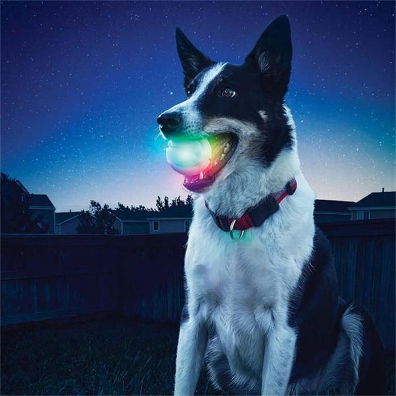 Glowing LED Light-Up Dog Ball for Night Fetch Play
