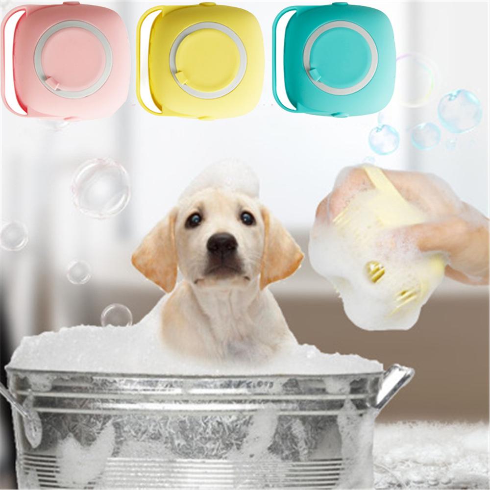 Pet Bath Brush for Gentle Lather & Loose-Fur Removal