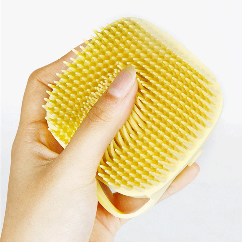 Pet Bath Brush for Gentle Lather & Loose-Fur Removal