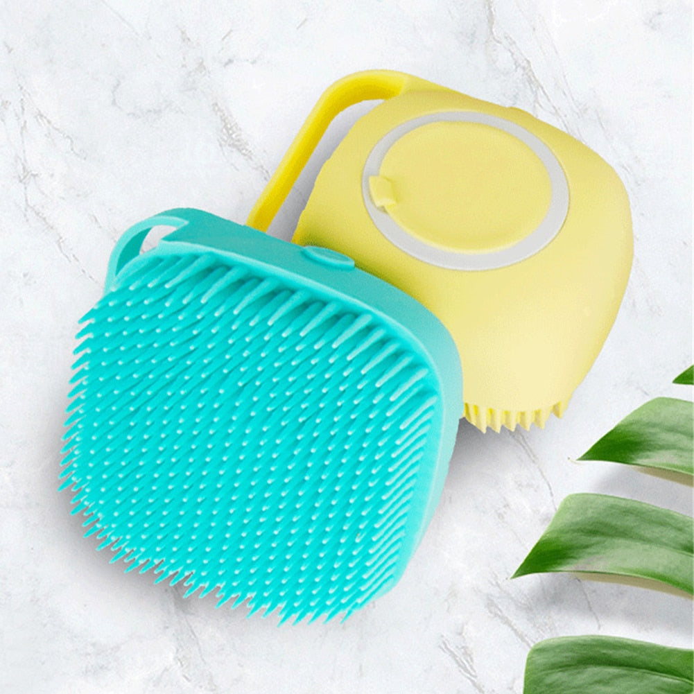 Pet Bath Brush for Gentle Lather & Loose-Fur Removal