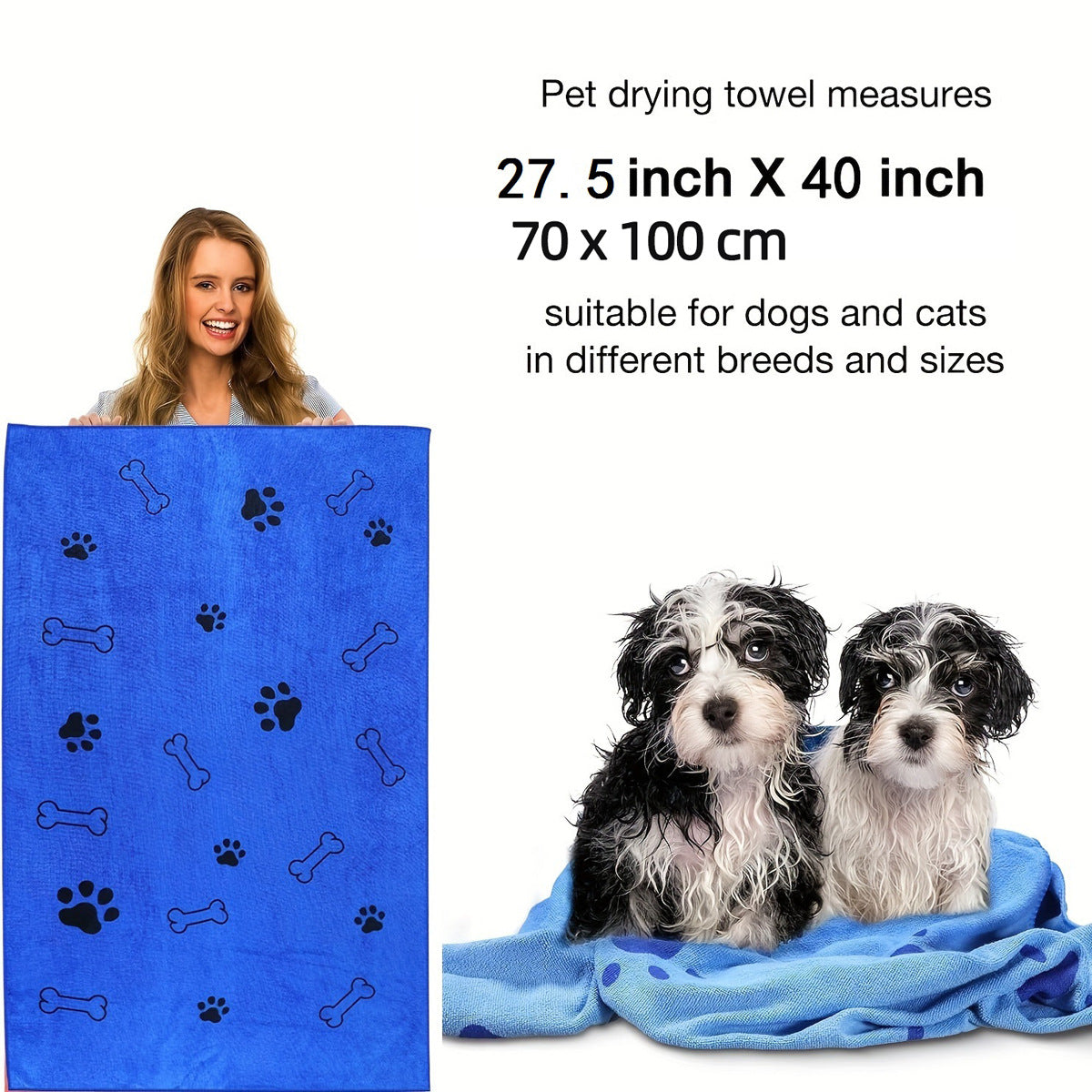Pet Bath Towel – Soft Quick-Dry Absorbent Coverage
