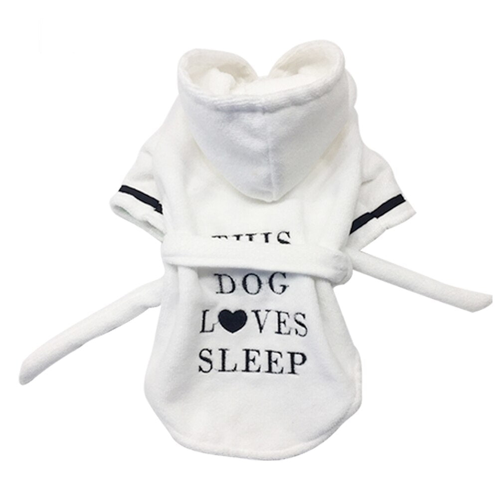 Hooded Pet Bathrobe for Small Dogs & Cats, Cozy & Dry