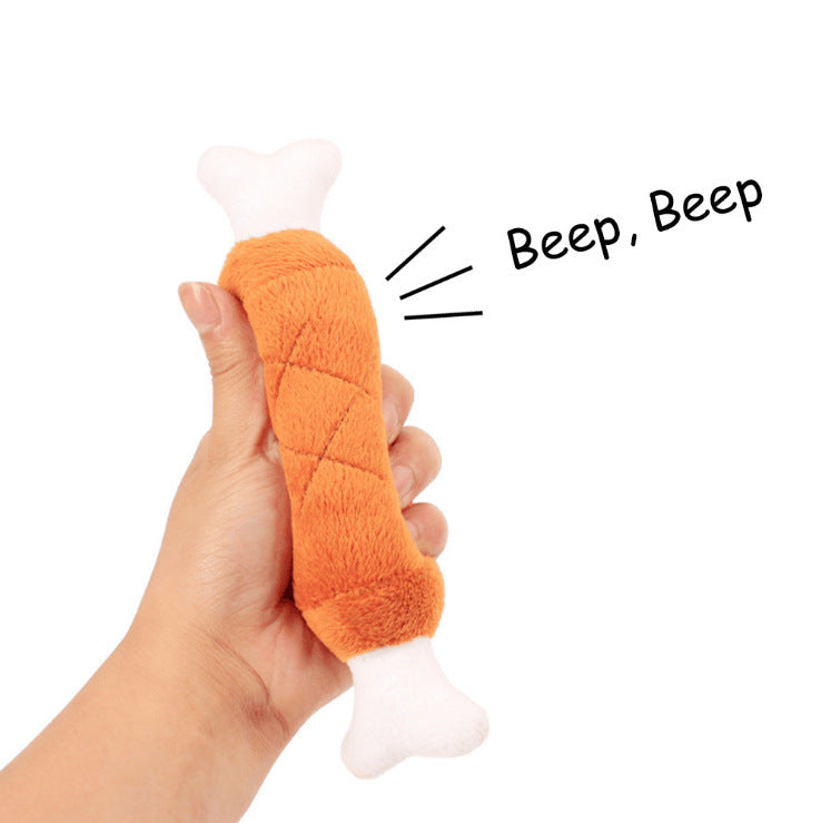Squeaky Plush Dog Toy Bone for Engaging Indoor Play