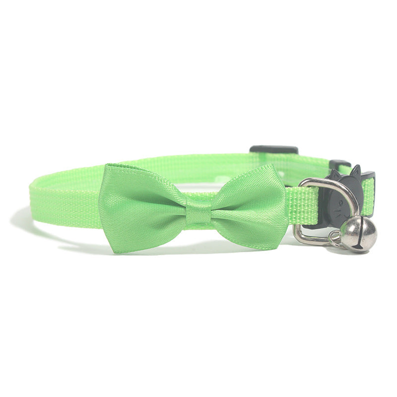 Adjustable Cat Collar With Bow, Bell & Safety Buckle