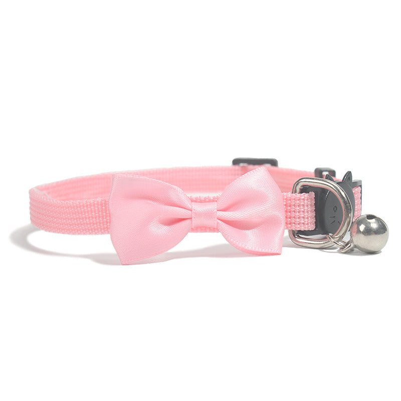 Adjustable Cat Collar With Bow, Bell & Safety Buckle