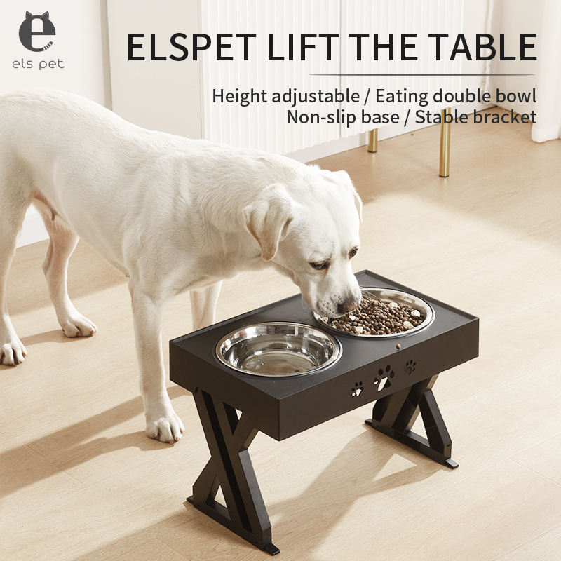 Adjustable Elevated Dog Bowl Feeder for Better Posture