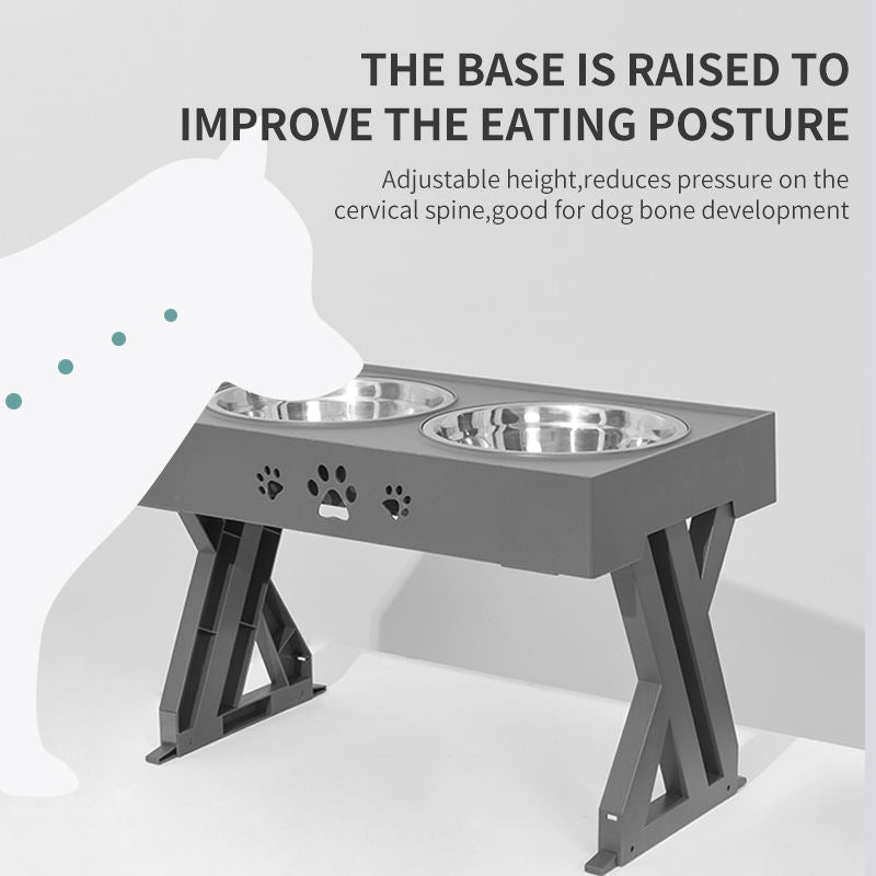 Adjustable Elevated Dog Bowl Feeder for Better Posture