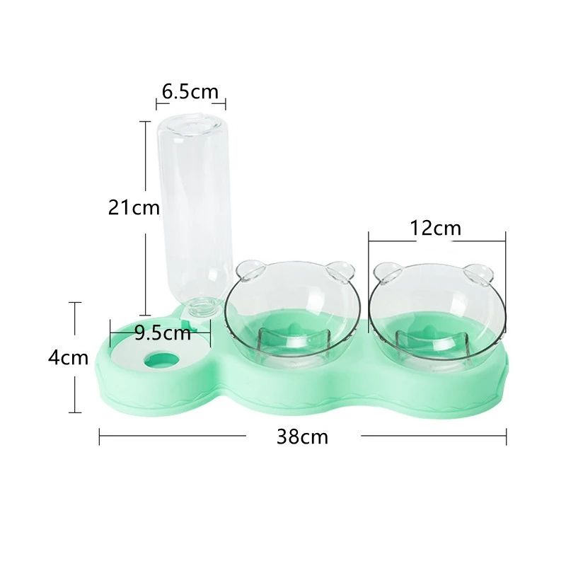 Double Pet Bowl With Automatic Water Feeding Station