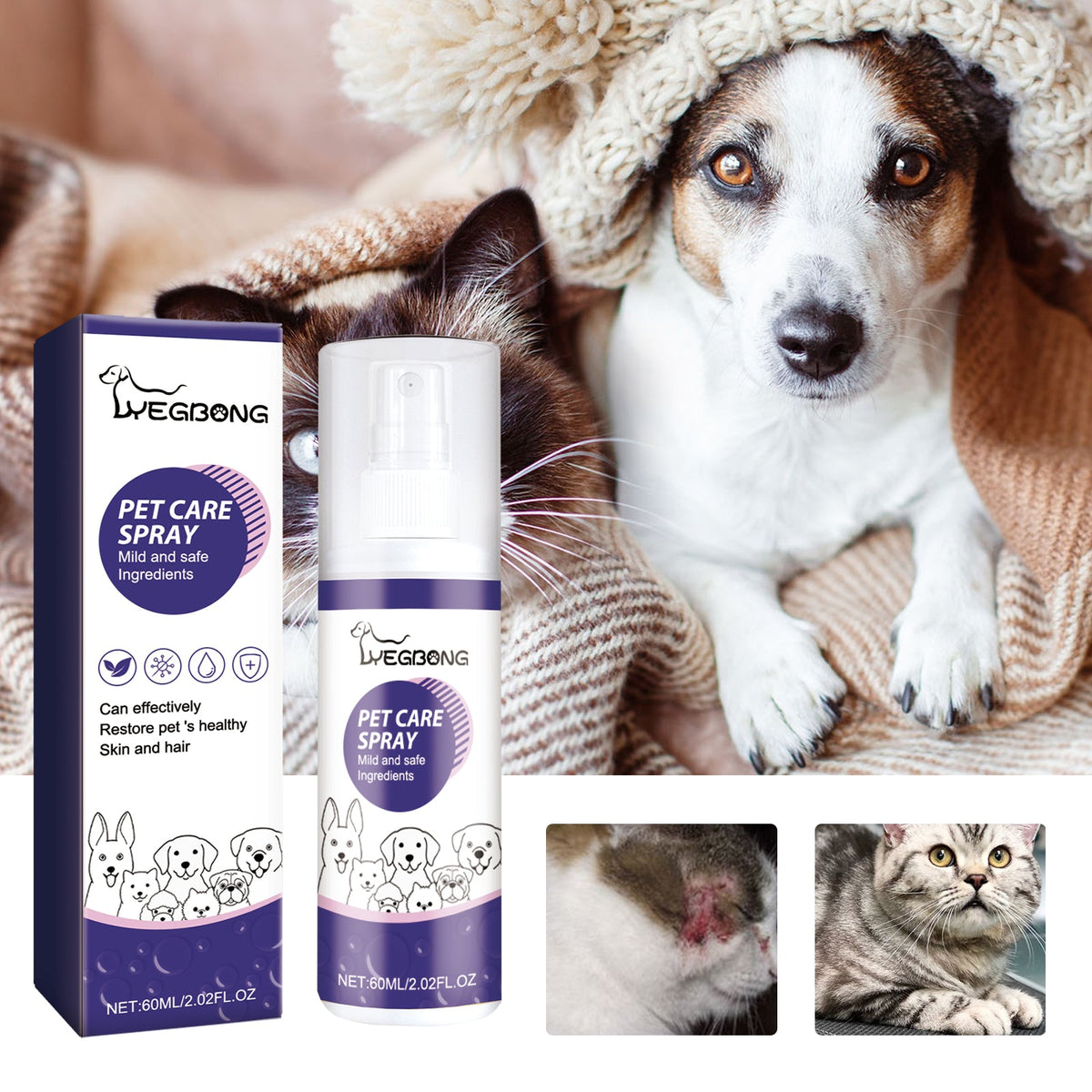 Pet Skin Care Spray for Itchy Skin & Minor Wound Support