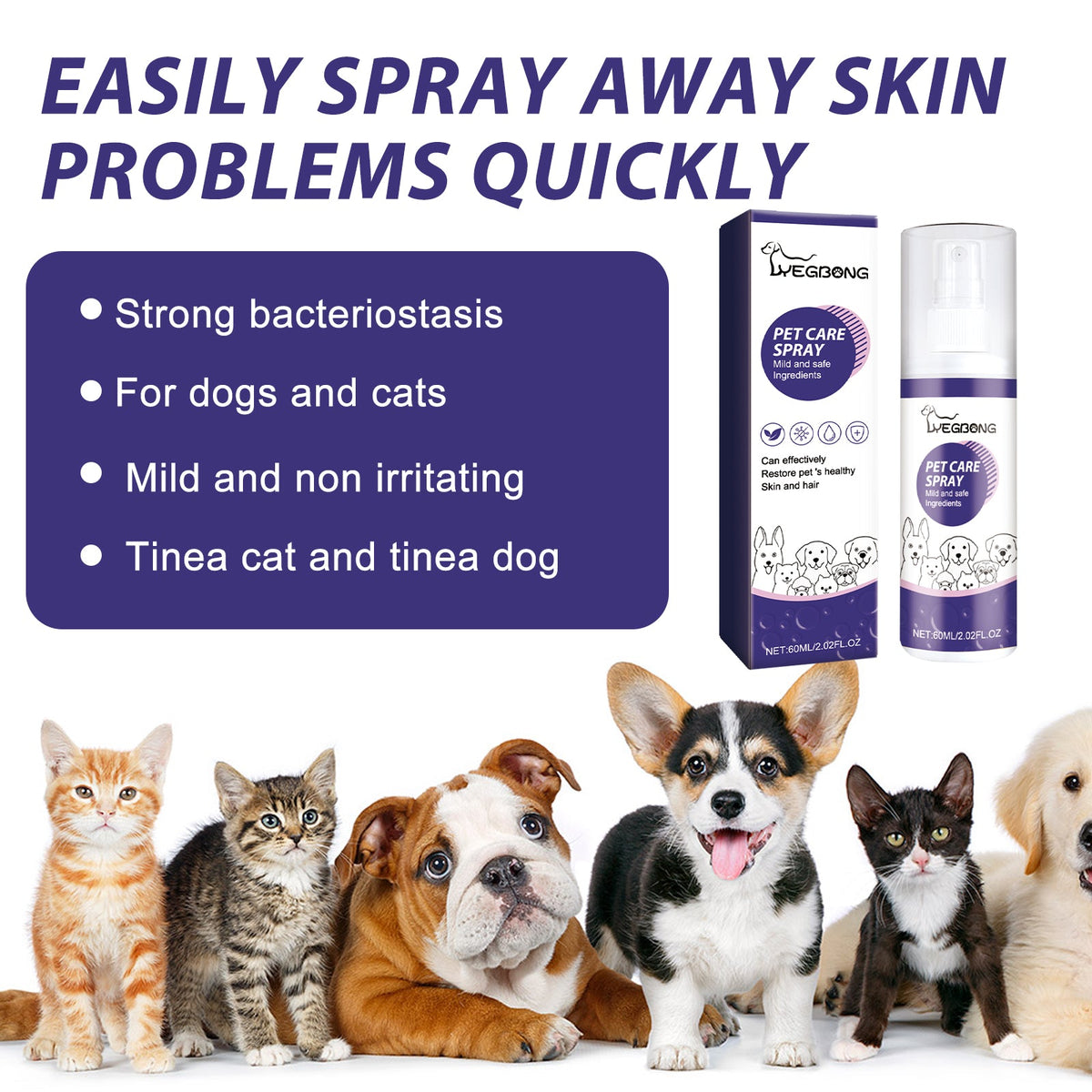 Pet Skin Care Spray for Itchy Skin & Minor Wound Support