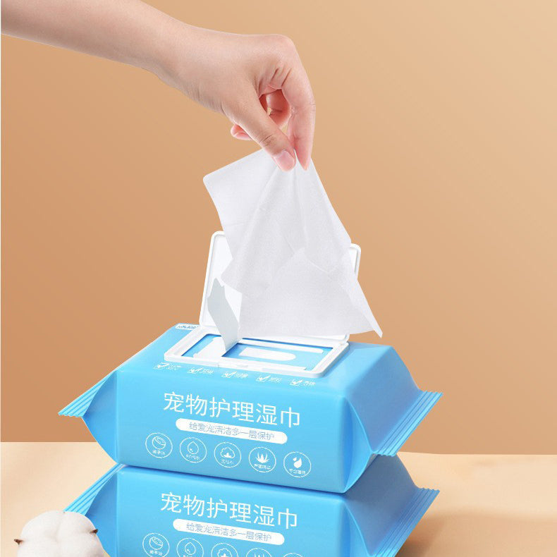 Pet Care Wet Wipes for Dogs & Cats, 100 Soft Sheets