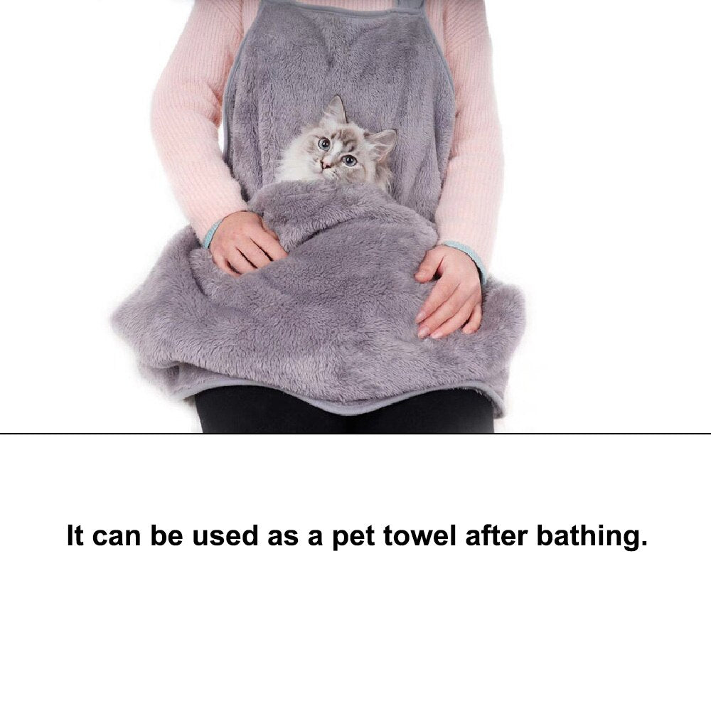Plush Cat Carrier Apron for Hands-Free Cozy Comfort
