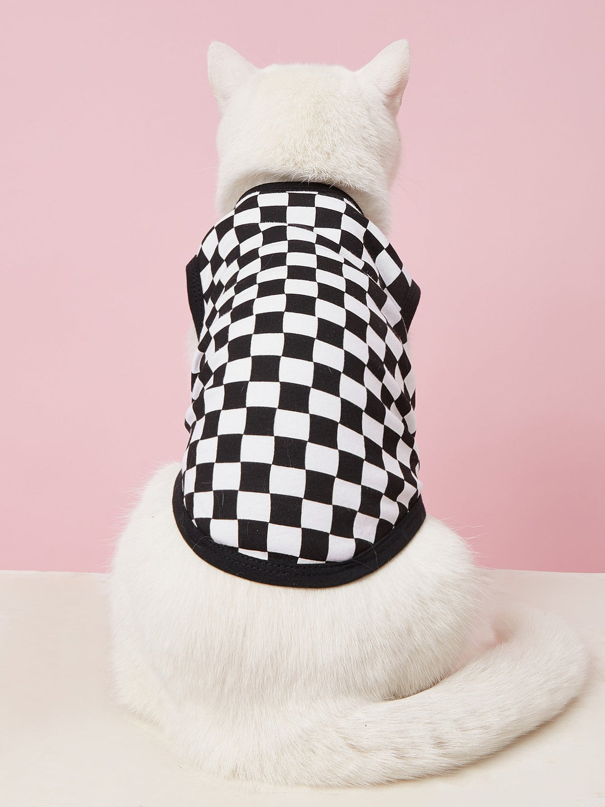 Cat Vest Shirt: Breathable Checkerboard Summer Style