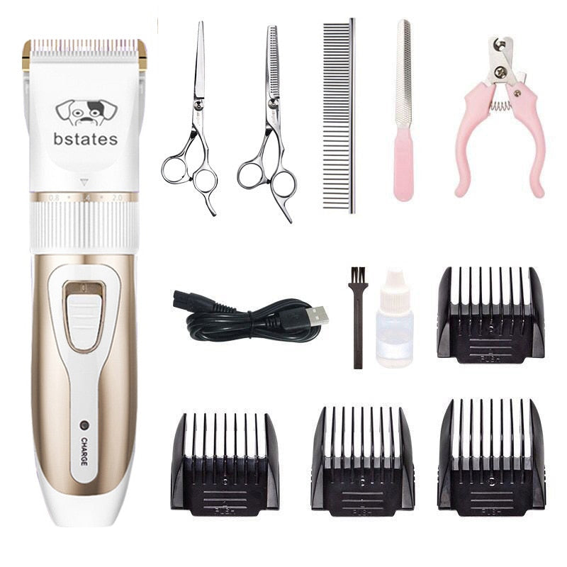 Pet Grooming Clipper Kit with Quiet Ceramic Trimmer