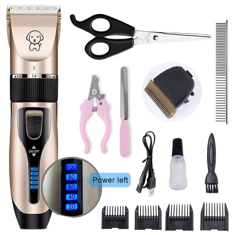 Pet Grooming Clipper Kit with Quiet Ceramic Trimmer