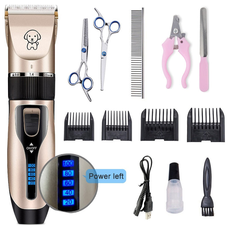 Pet Grooming Clipper Kit with Quiet Ceramic Trimmer