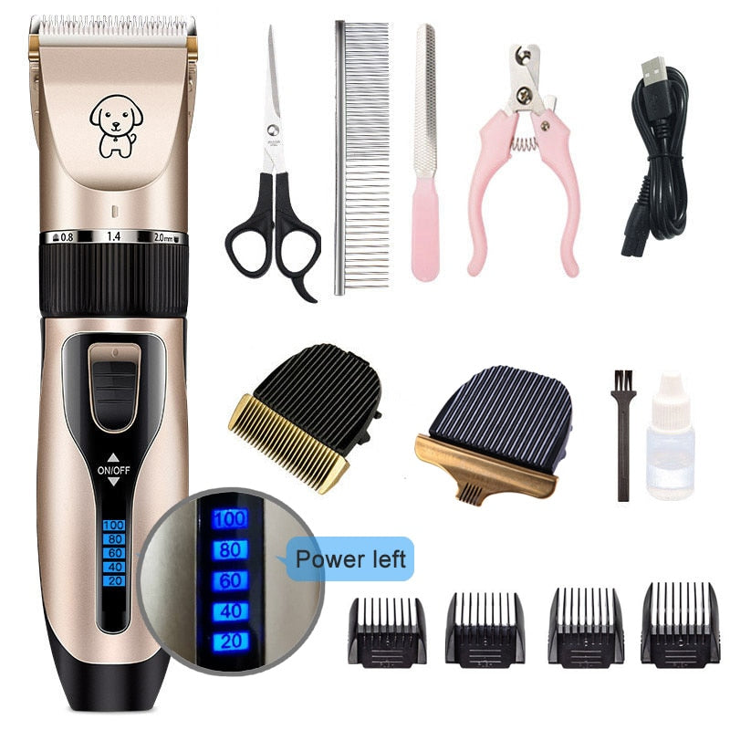 Pet Grooming Clipper Kit with Quiet Ceramic Trimmer