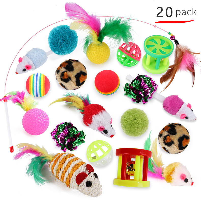 Cat Toy Set: 20-Piece Indoor Enrichment Variety Pack