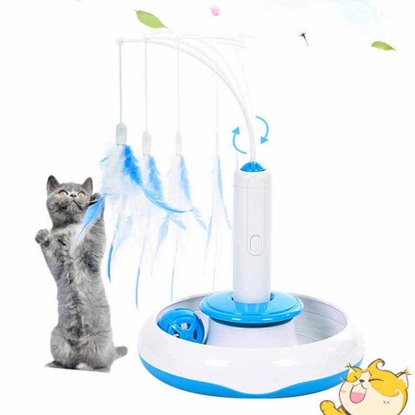 Interactive Cat Toy With 360-Degree Engaging Feather Play
