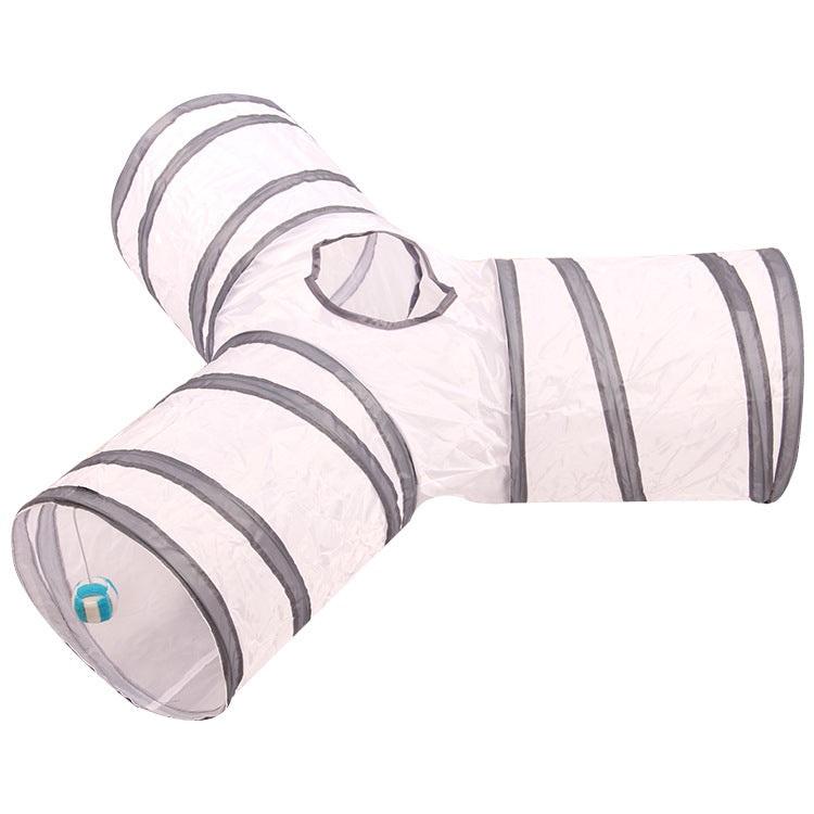 Three-Way Cat Tunnel for Indoor Exercise and Play Enrichment