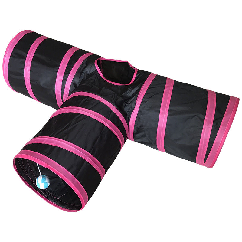 Three-Way Cat Tunnel for Indoor Exercise and Play Enrichment
