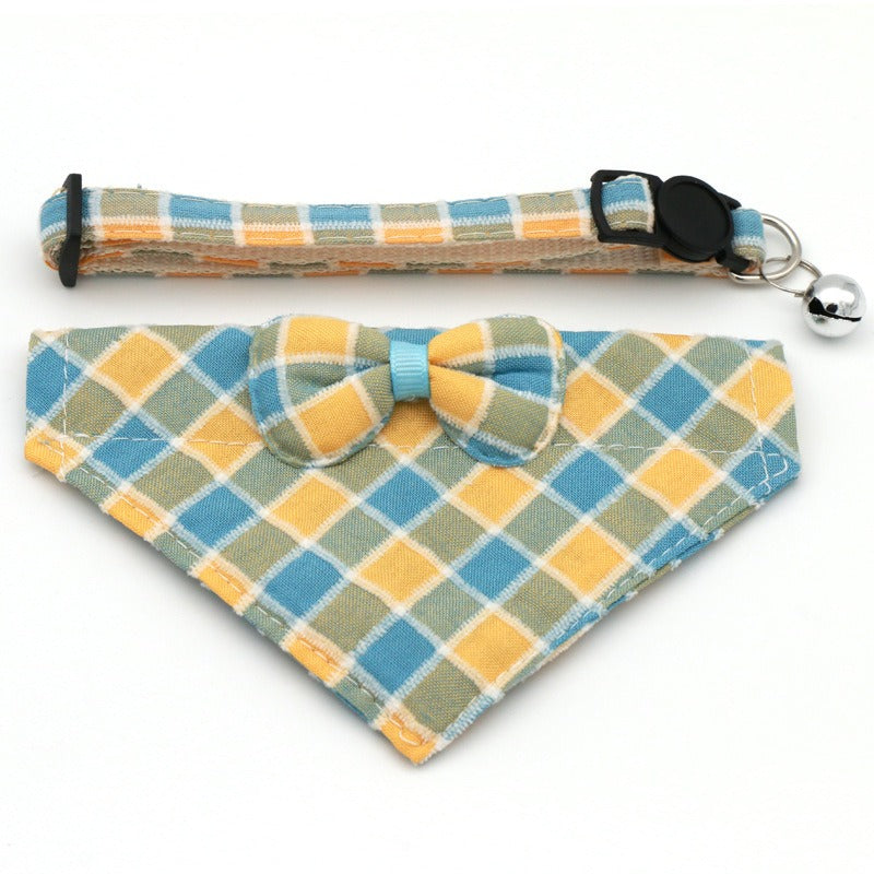 Pet Bow Collar With Drool Bib for Cats & Small Dogs
