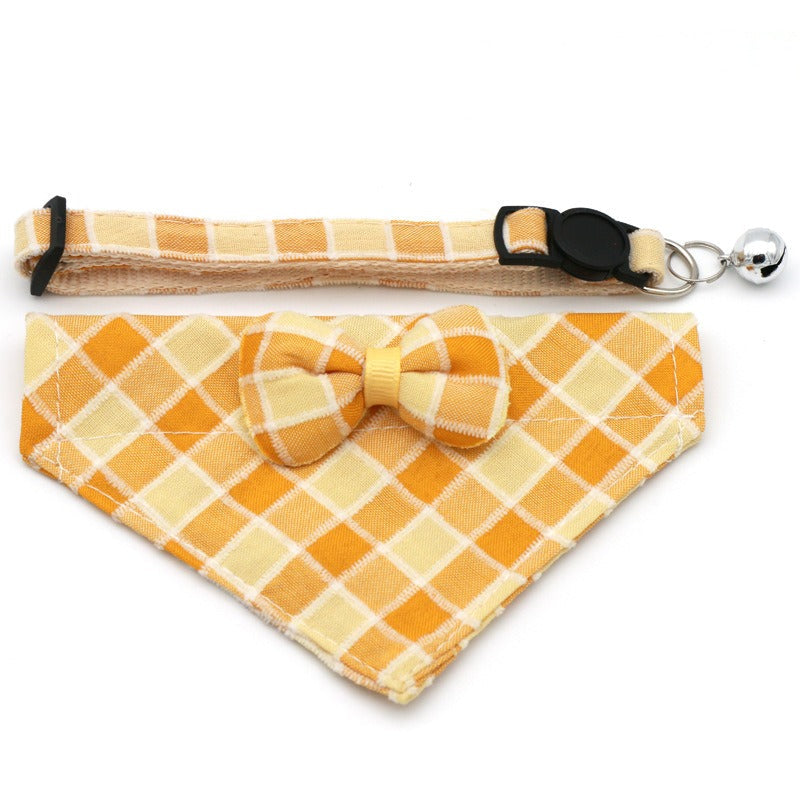 Pet Bow Collar With Drool Bib for Cats & Small Dogs