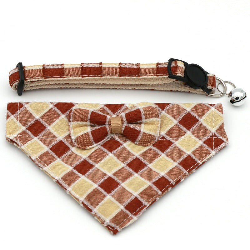 Pet Bow Collar With Drool Bib for Cats & Small Dogs