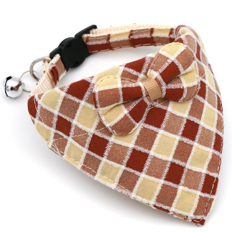 Pet Bow Collar With Drool Bib for Cats & Small Dogs