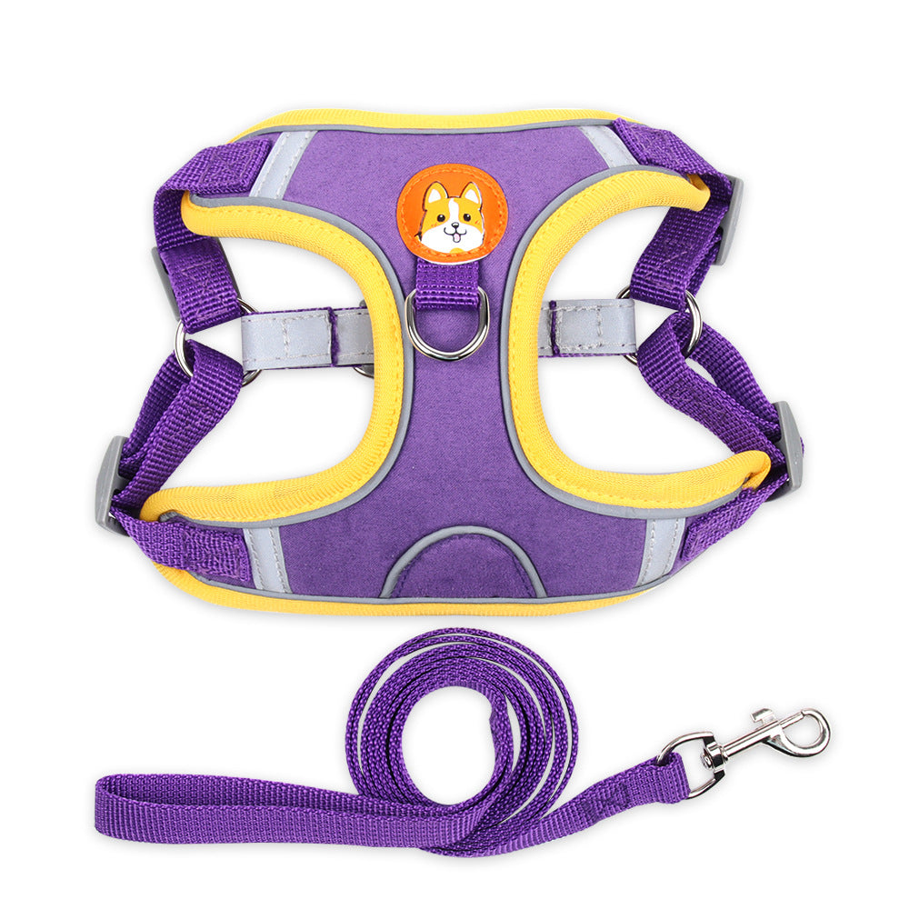 Small Dog Harness Vest With Adjustable Reflective Leash