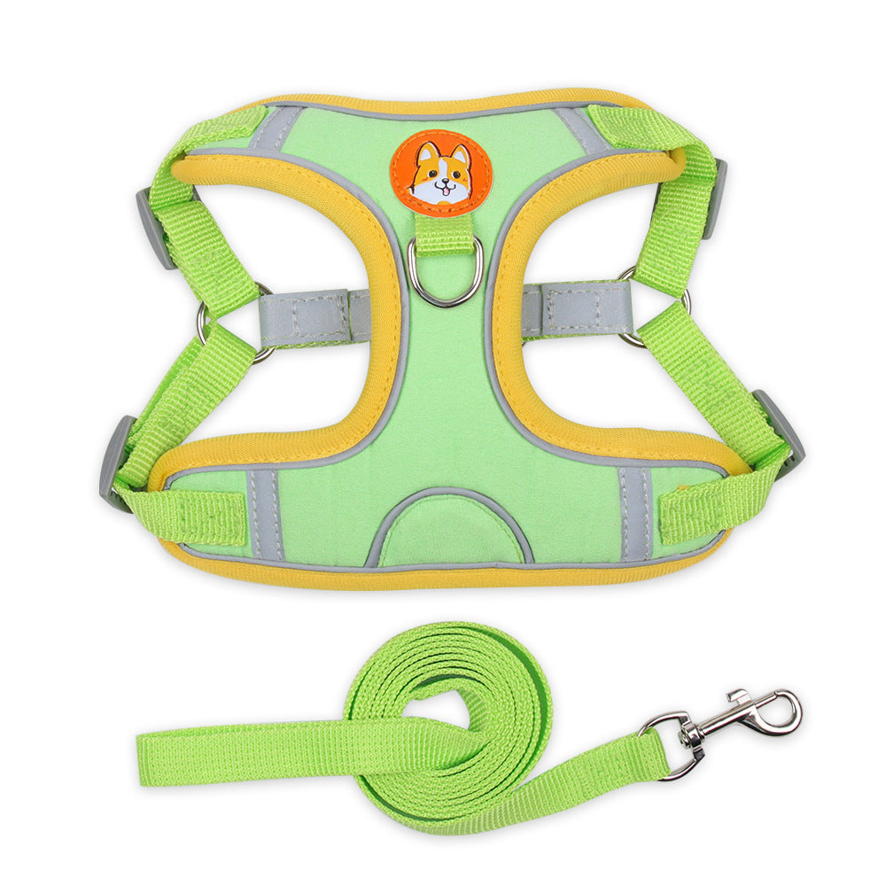 Small Dog Harness Vest With Adjustable Reflective Leash