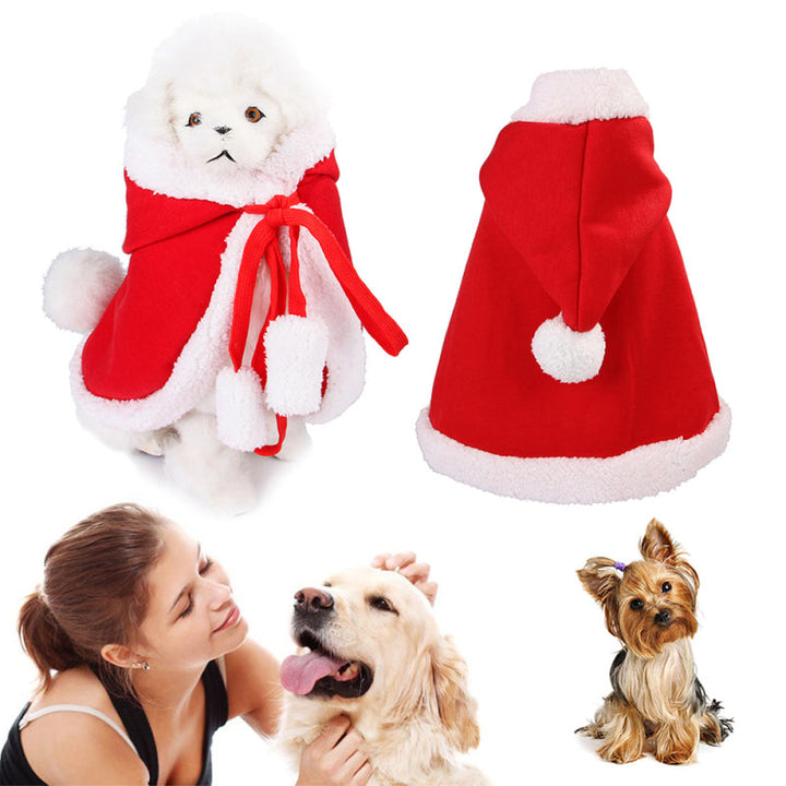 Pet Christmas Hooded Cloak for Cute Holiday Photos