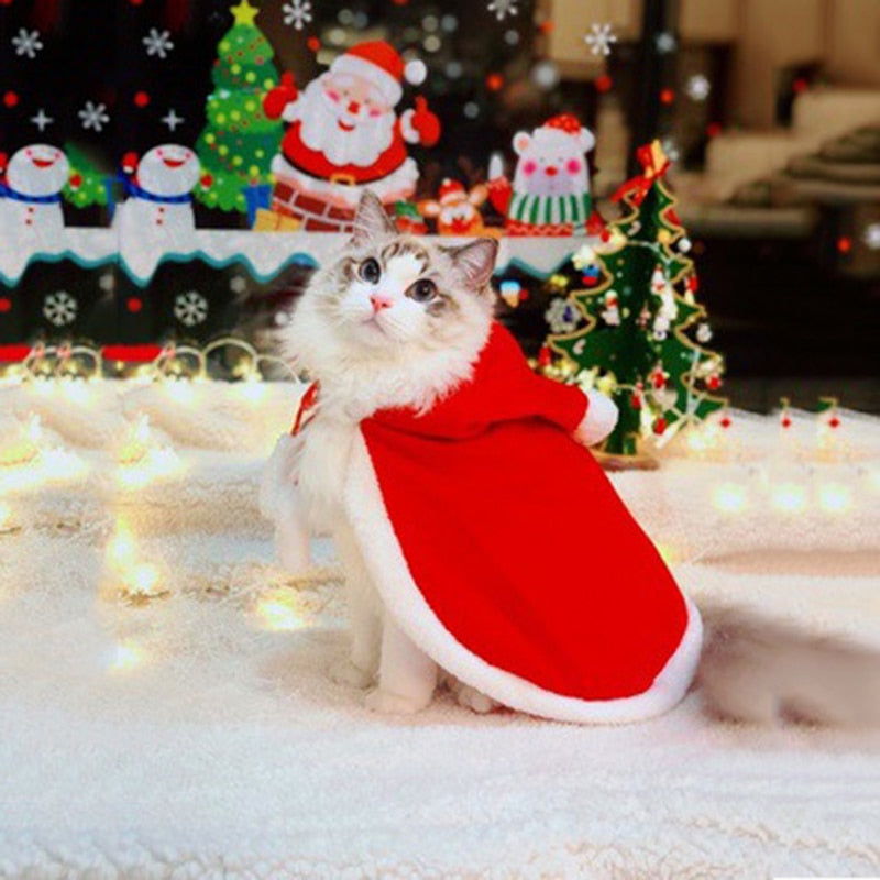 Pet Christmas Hooded Cloak for Cute Holiday Photos