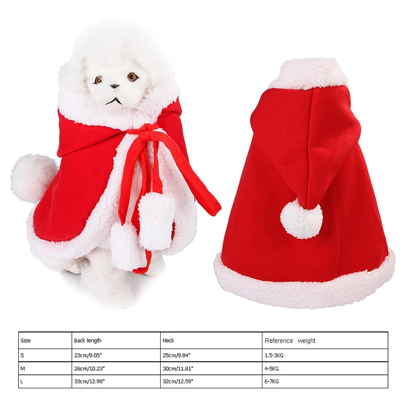 Pet Christmas Hooded Cloak for Cute Holiday Photos