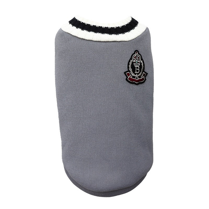 Knitted V-Neck Dog Vest for Small Breeds Autumn Winter