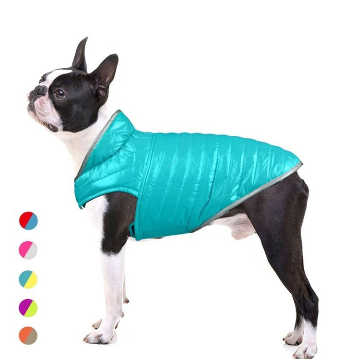 Reversible Dog Jacket for Splashproof, Reflective Walks