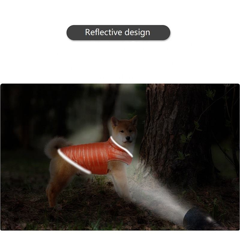 Reversible Dog Jacket for Splashproof, Reflective Walks