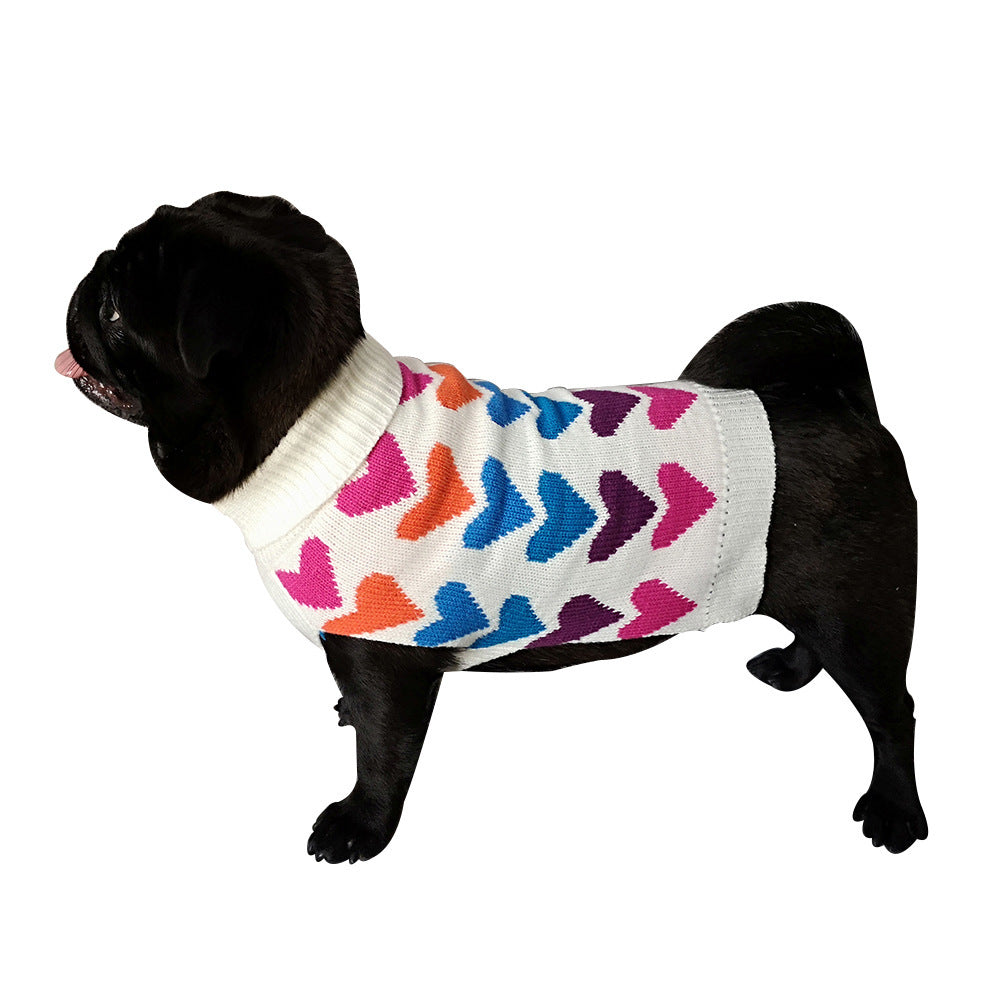 Pet Knit Sweater for Small Dogs and Cats | Heart Print