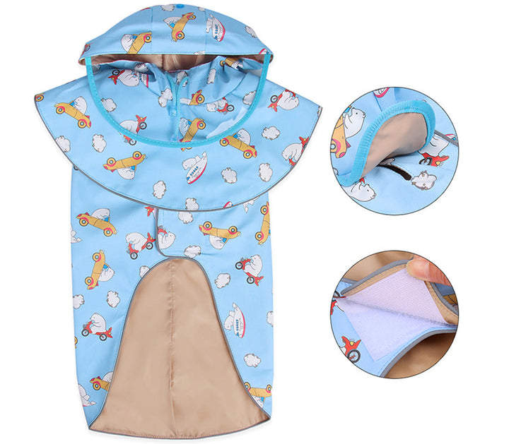 Dog Raincoat With Hood for Full-Coverage Wet Walks