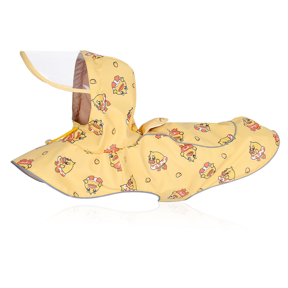 Dog Raincoat With Hood for Full-Coverage Wet Walks