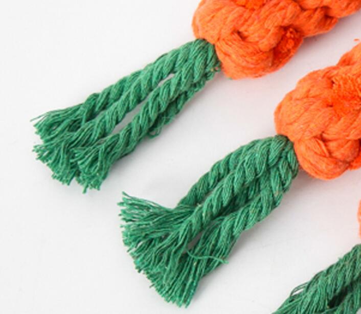 Cotton Rope Carrot Dog Toy for Chewing, Tugging & Fun